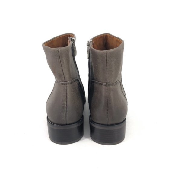 Franco Sarto Benny Burnished Leather Block Heel Ankle Booties Size 8.5 - Picture 6 of 8